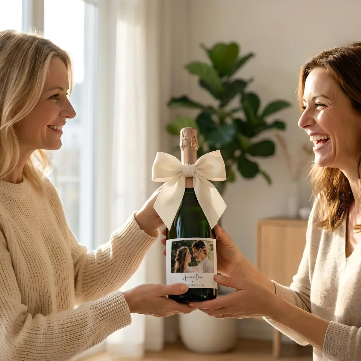 Hochzeitsgeschenke für Brautpaar personalisierte Sektetiketten mit Foto zur Hochzeit Sektetiketten selbstklebend 2 Stück | 9x13 cm – Bild 8