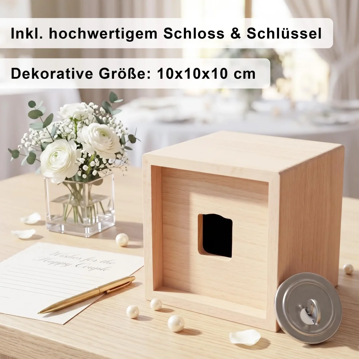 Geldgeschenk zur Hochzeit personalisierte Holz Spardose Hochzeitsgeschenk für Brautpaar – Bild 6