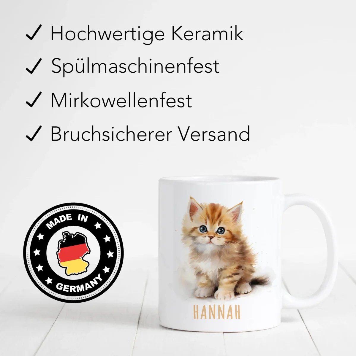Katze Kindertasse Namen Tasse – Bild 6