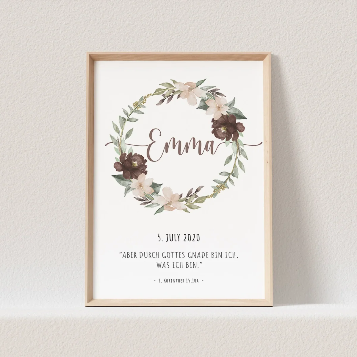 Taufspruch Taufe Geschenk Blumenkranz Poster – Bild 2