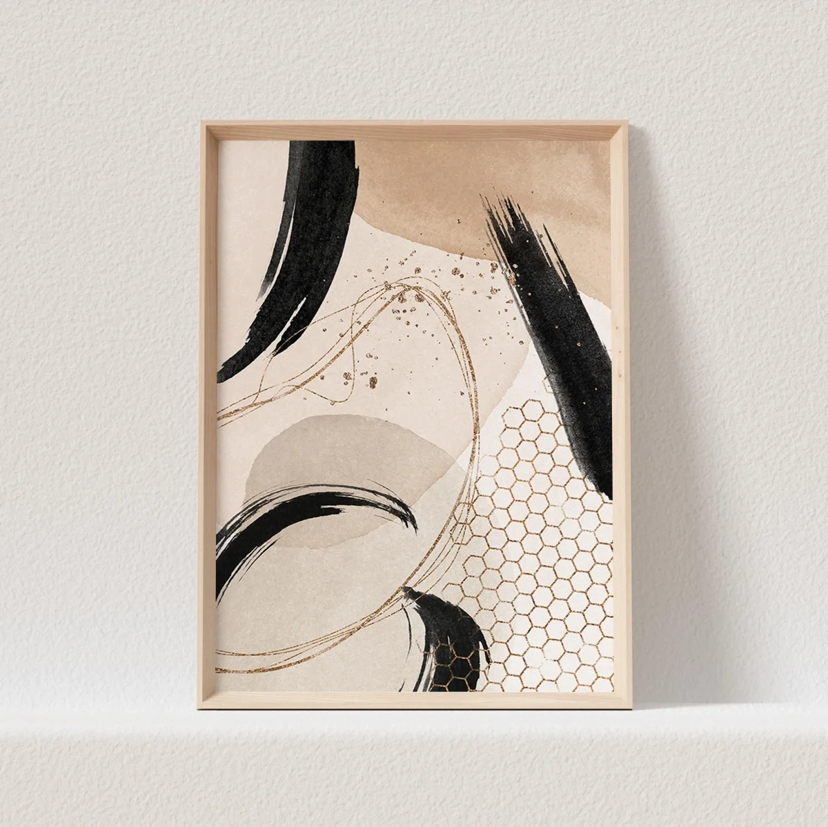 Boho Poster Beige Minimalistisch Print Abstrakter – Bild 2