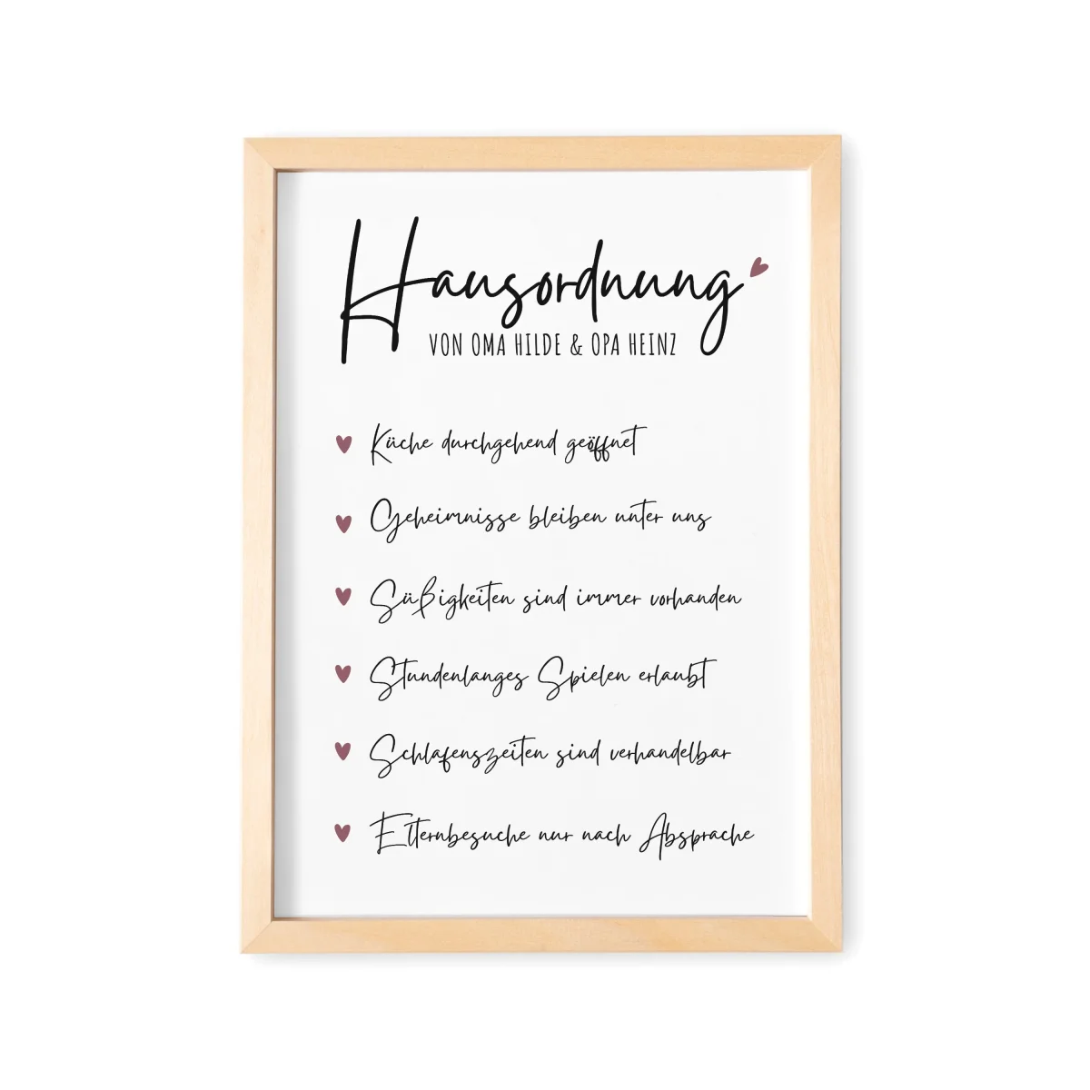 Hausordnung Oma & Opa Geschenk Großeltern Bild – Bild 2