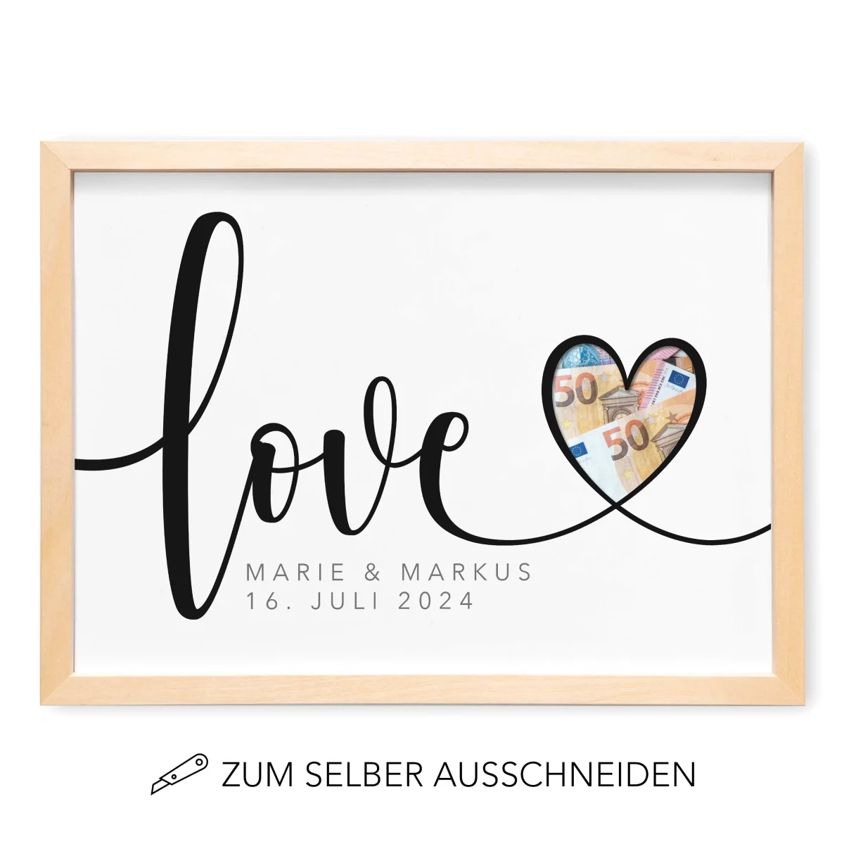 Geld Geschenk Hochzeit "Love" Hochzeitsgeschenk – Bild 2