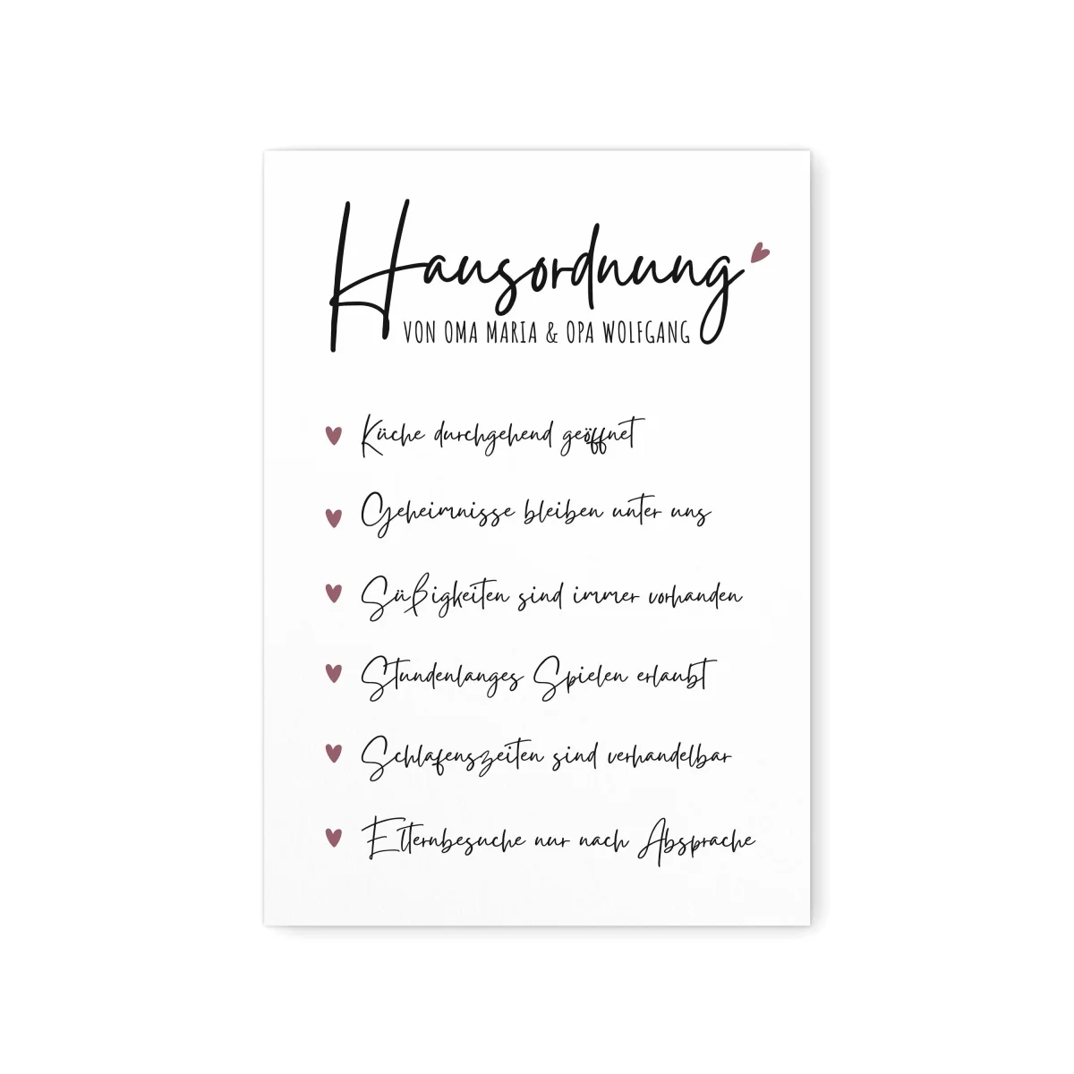 Hausordnung Oma & Opa Geschenk Großeltern Bild – Bild 5