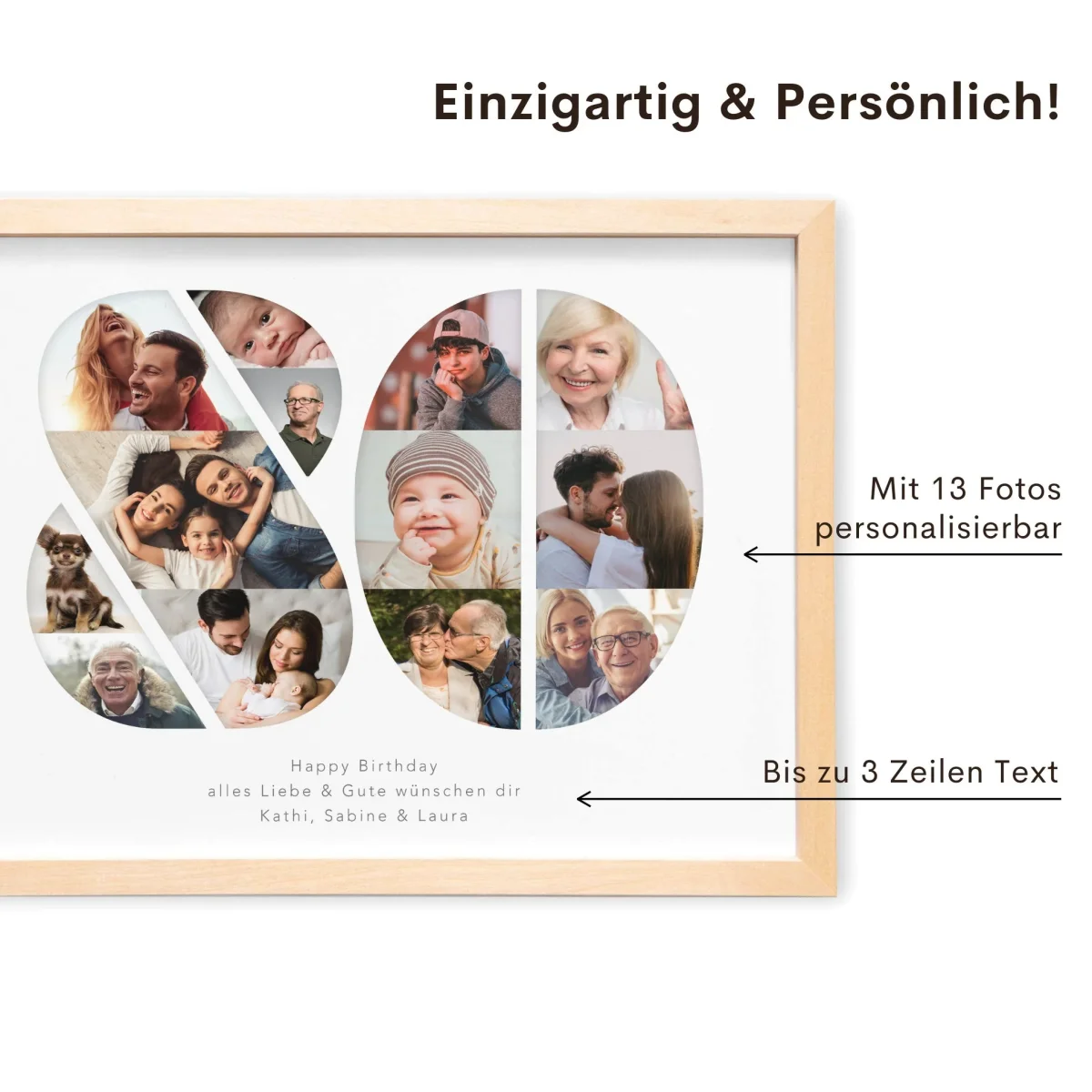 80. Geburtstag Frau Mann Geschenk Fotocollage – Bild 3