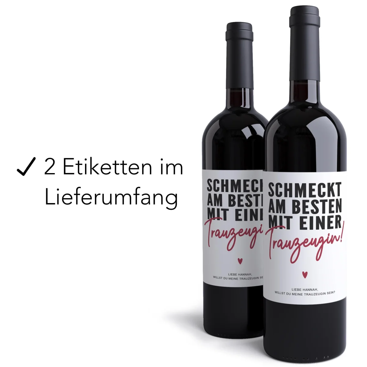 "Willst du meine Trauzeugin sein" Flaschenetikett | Digitaler Download – Bild 4
