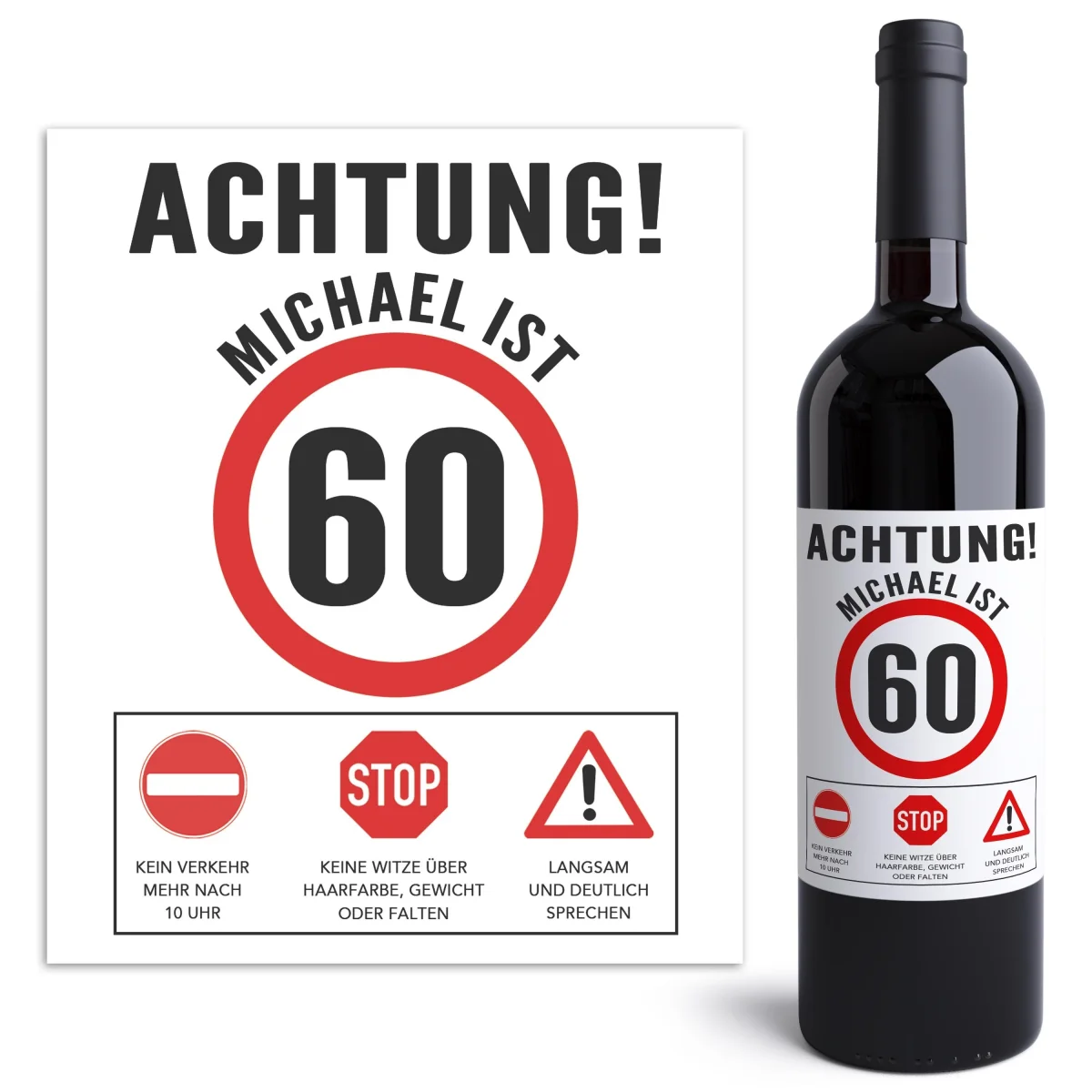 60. Geburtstag Flaschenetiketten Weinetiketten – Bild 2