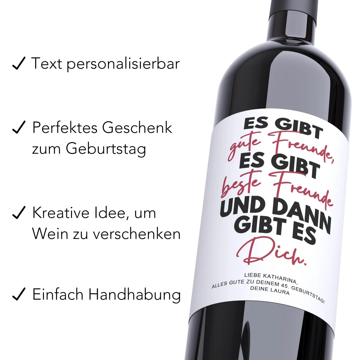 Beste Freundin Geschenk Geburtstag Weinetiketten – Bild 3