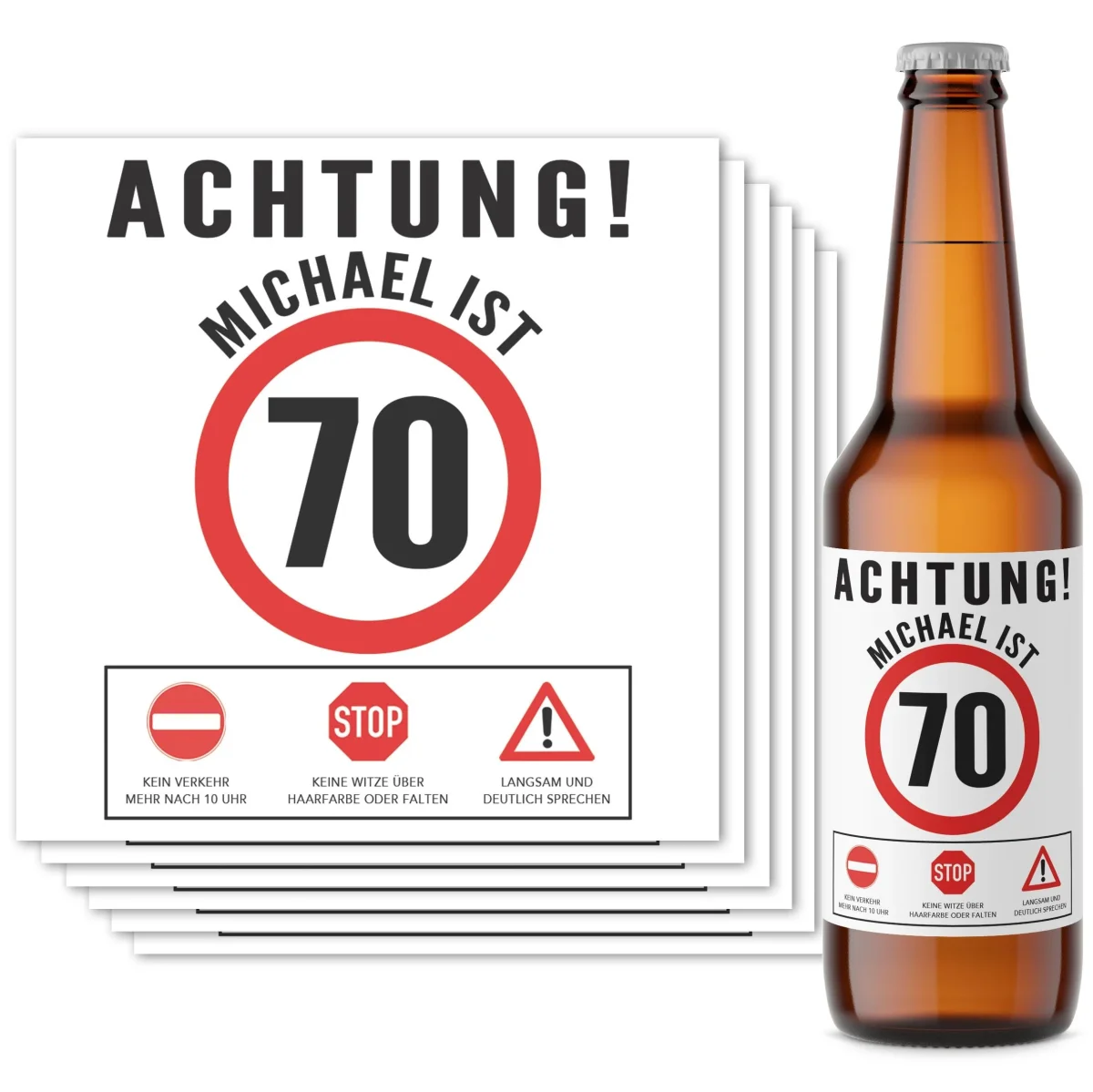 Bier Geschenk Mann 70. Geburtstag Bieretiketten – Bild 2
