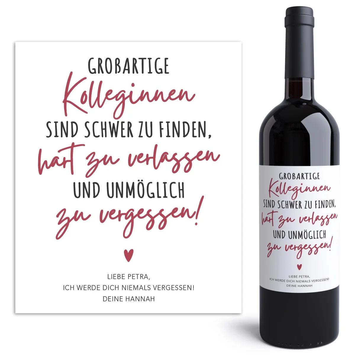 Abschiedsgeschenk Kollegin Weinetiketten Abschied | Digitaler Download – Bild 2