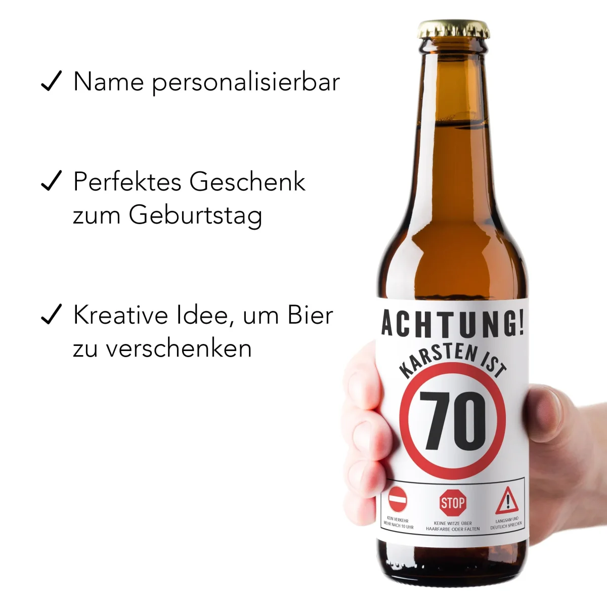 Bier Geschenk Mann 70. Geburtstag Bieretiketten – Bild 3