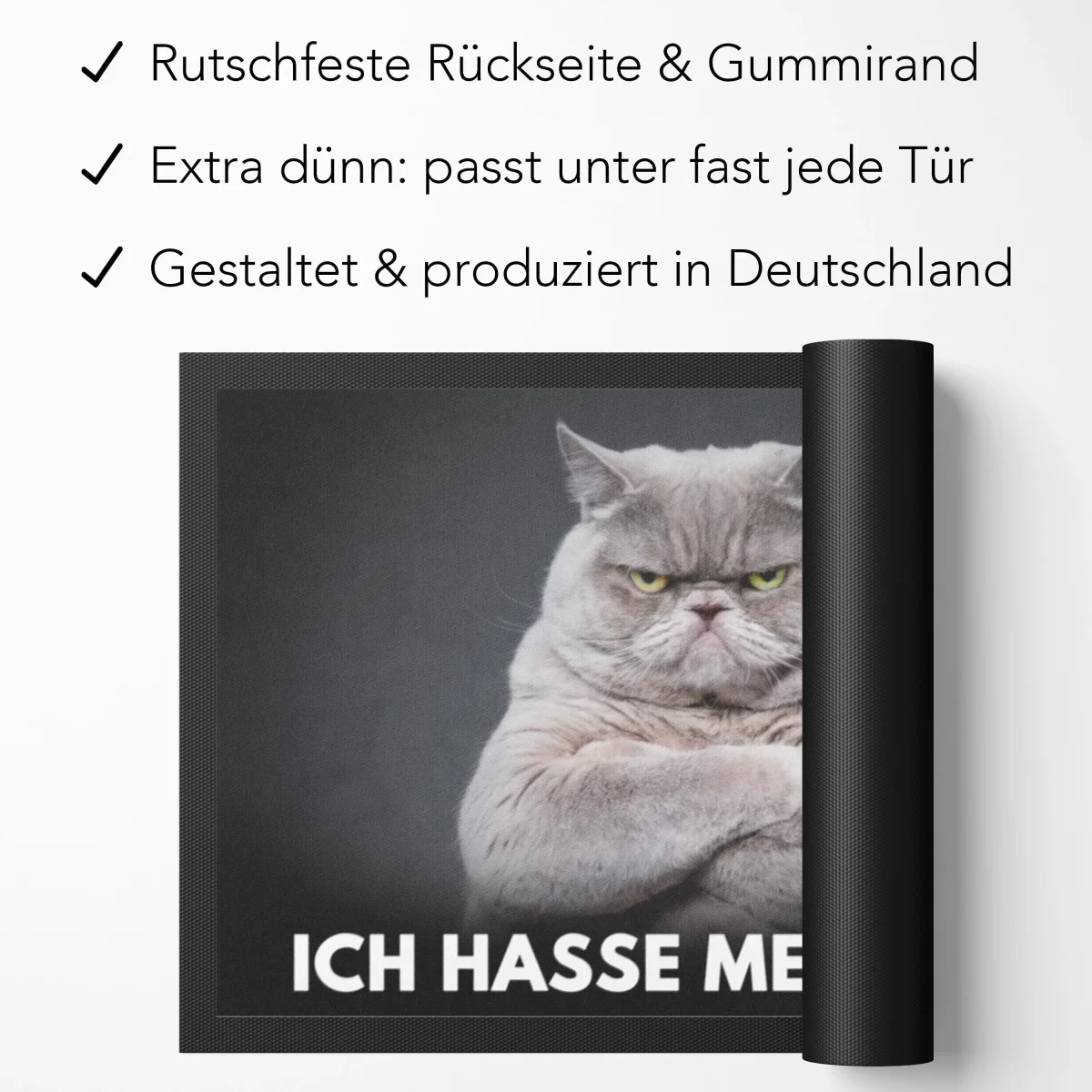 Ich hasse Menschen Fußmatte Katze Einzugsgeschenk – Bild 5